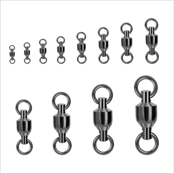 100pcs Ball Bearing Swivel with solid ring fishing swivel assist