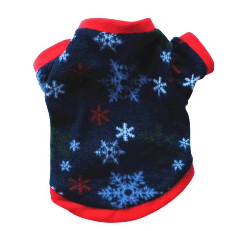 Теплые Рубашки для домашних животных Зимний Рождественский костюм для собак маленькая собака кошка одежда для домашних питомцев щенков футболка одежда Теплый пуловер с вышивкой - Цвет: A
