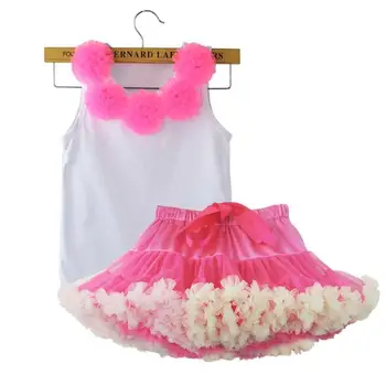 

Girls ballet Skirt Clothing Sets kids clothes Baby girl tutu Fluffy skirt + Flowers T shirts Dance Suit For 1 2 4 6 8 10 Years