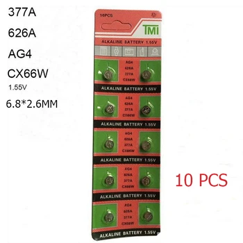 

10 PCS AG4 LR626 626A 377A Watch Battery 1.55V SR626sw CX66W Watch Button Cell Coin Battery For Watch Toys Remote