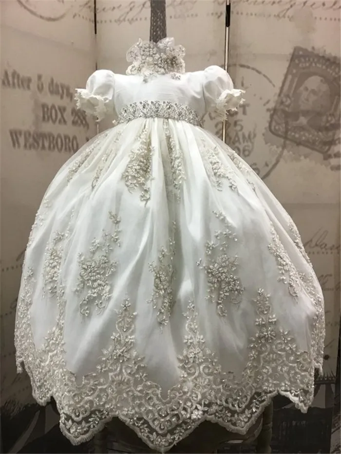 

New Luxury Baby Girls Christening Gown Baptism Dress First Birthday Dress Blessing Little Girls Baptism Gown Size 3 6 9 15 24M