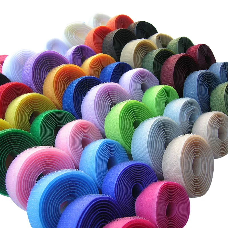 

20mm Colorful Adhesive Hook and Loop Fastener Tape Sew on Snap Fastener Sewing Accessories for Home Garment Bag 2Meters/Pair