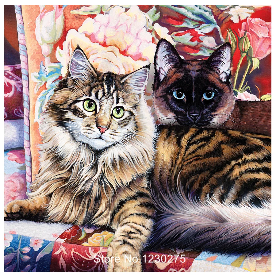 

diamond mosaic animals cat full square/round drill 5d diy diamond painting sale rhinestone embroidery accessories decor JX127