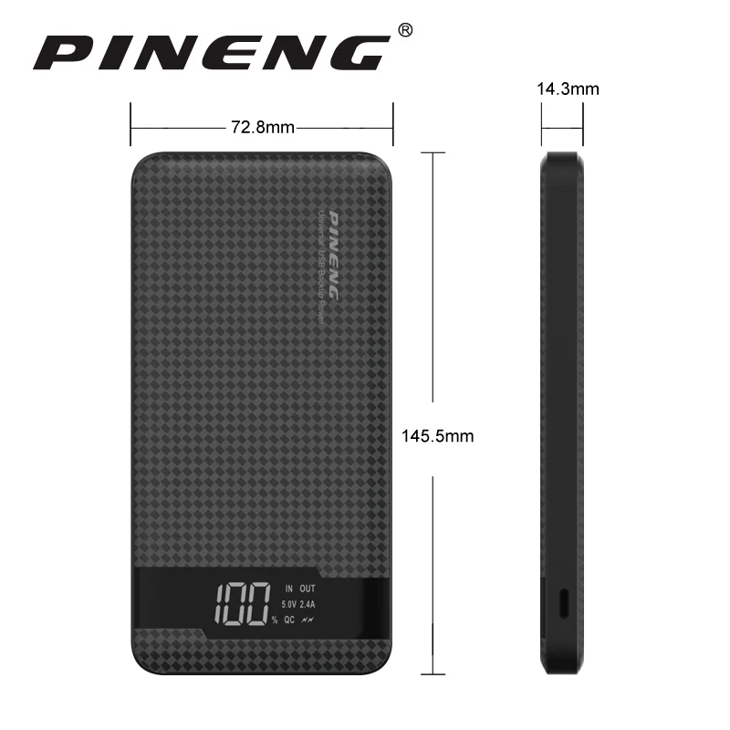 Pineng PN-961 10000mAh Power Bank PN961 Mobile Portable Charger Li-Polymer with LED Indicator Fast Charger For Xiaomi iPone XS