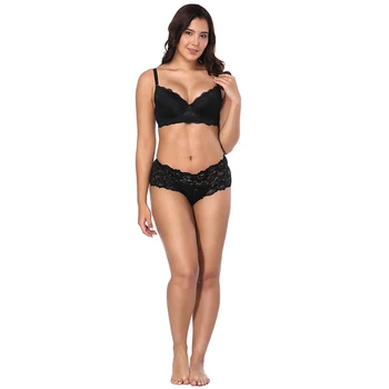 

Complete Sets Of Underwear Lace Lingerie Set Everyday Plus Size Black White Underwire Bra And Panties Sexy Bra Set BS4041 PS5059