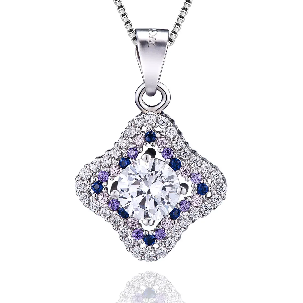 

VOJEFEN Necklace Pendant for Women 925 Sterling Silver Cubic Zirconia Four Leaf Clover Necklace