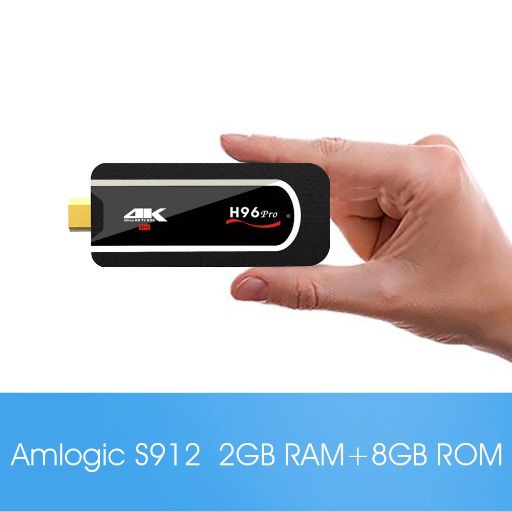 H96 Pro 4K tv Stick Android 7,1 tv dongle Amlogic S912 Восьмиядерный 2G 8G H.265 Miracast Wifi маленький мини-ПК W/Fly Air mouse