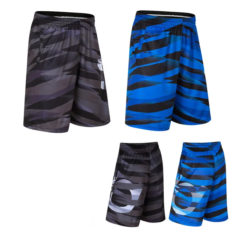 

Running shorts men's training marathon quick-drying fitness gym printing sports shorts with pockets plus running shorts jogging