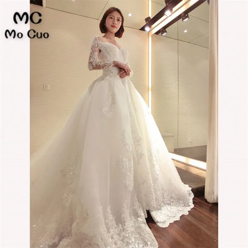 Роскошное Свадебное платье 2018 свадебное платье es глубокий v-образный вырез кружева пайетки кардиоидное свадебное платье с открытой спиной
