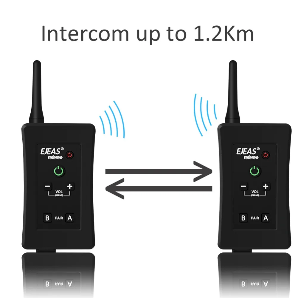 

2PCS FBIM Football Soccer Referee Motorcycle Bluetooth Intercom Full Duplex BT Referee Headset with FM Radio