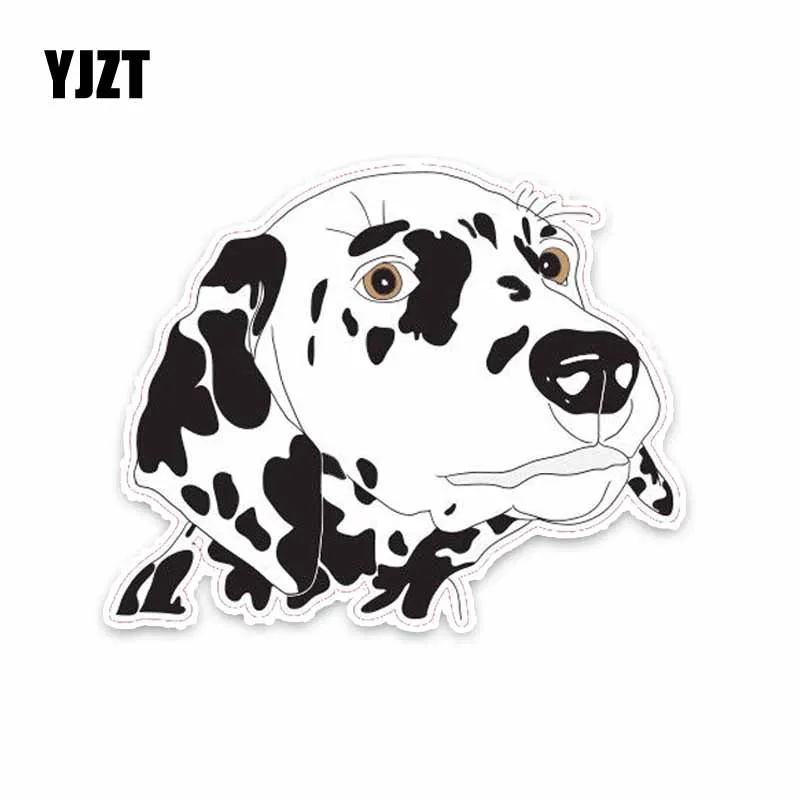 YJZT 14.1*11.5CM Dalmatian Dog Head Car Decoration Bumper Window Sticker C1 4271in Car Stickers