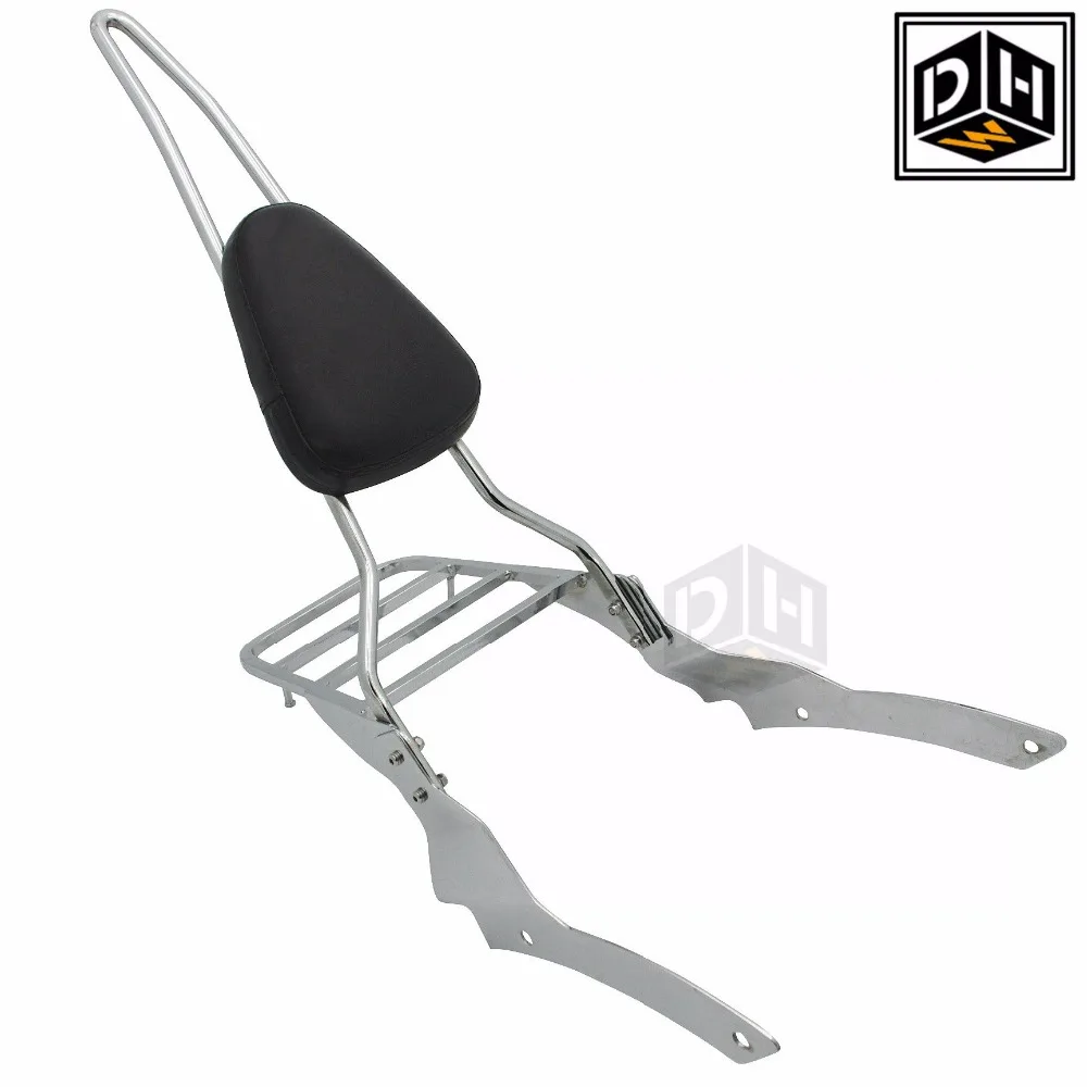 

Motorcycle Luggage Rack Sissy Bar Rear Passenger Backrest Cushion Pad For YAMAHA XVS400 1996-1997