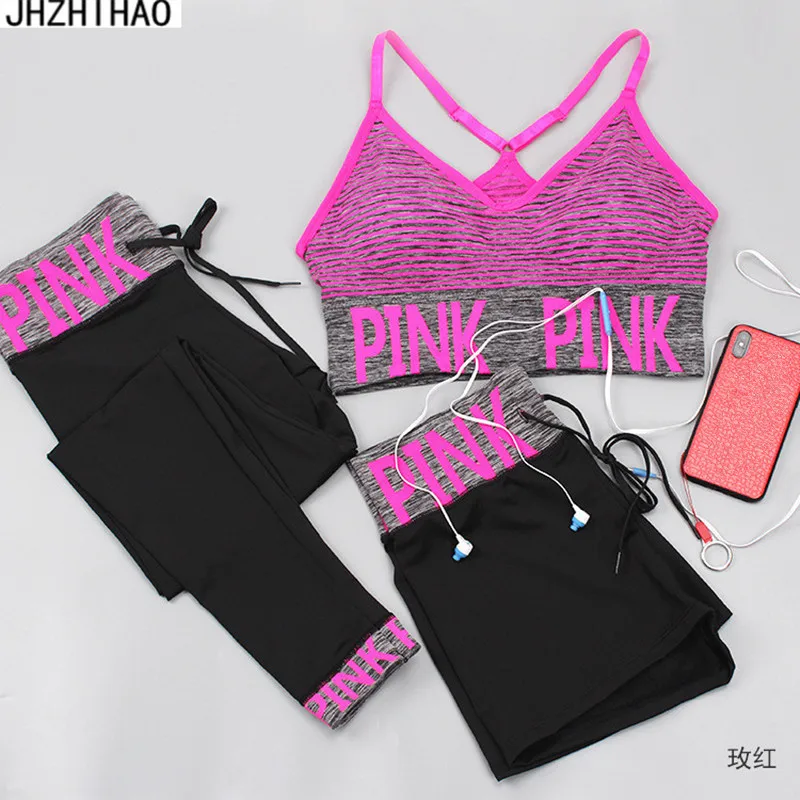 Женский спортивный костюм Комплект из 3 предметов Женская одежда conjunto feminino