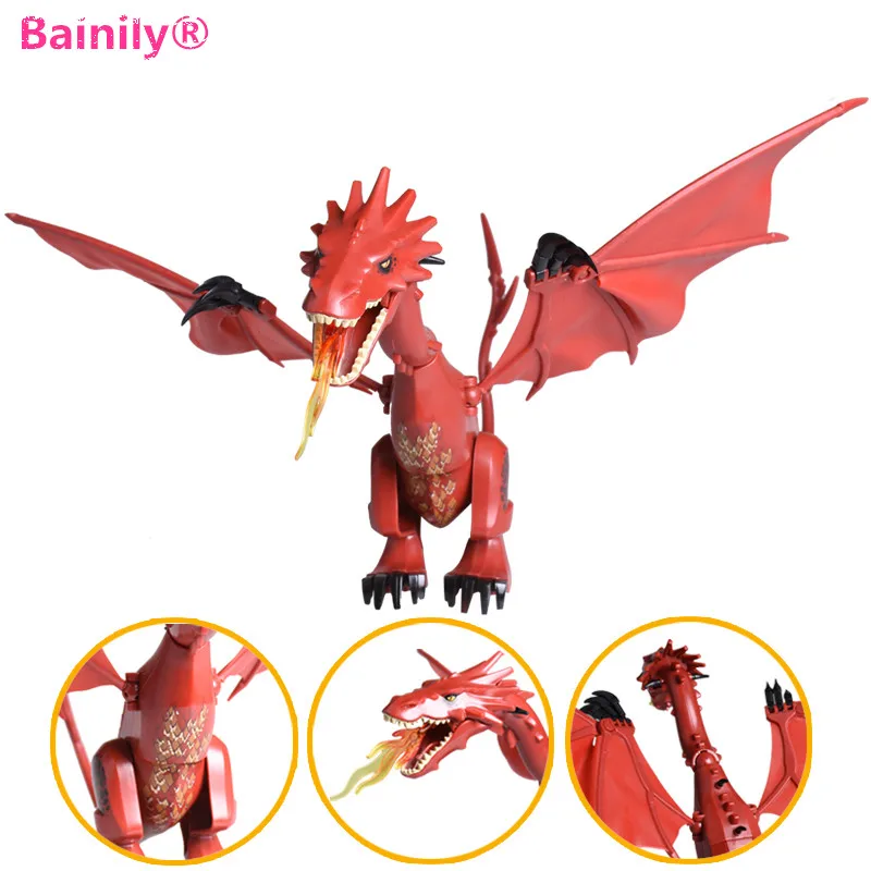 

[Bainily]1pc Smaug The Hobbit Desolation The Lonely Mountain Dol Guldor Battle Building Blocks Compatible With LegoINGly Friends