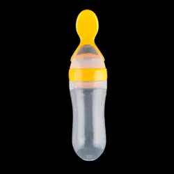 Детские бутылочка для кормления 90 мл с ложкой силиконовые младенческой еда Дополнение рисовые хлопья 5 цветов best качество