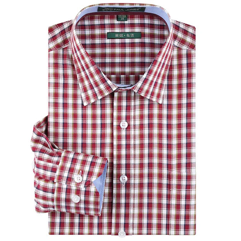 

100% Cotton High Quality Plaid Men Shirts Long Sleeve Brand Casual Male Social Dress Shirt Business man casual shirts