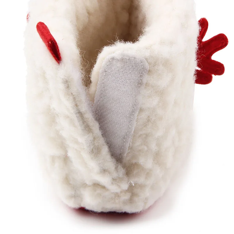 Новинка года; милые зимние детские ботинки в рождественском стиле с изображением лося; теплые зимние ботинки для первых шагов из бархата кораллового цвета с красной подошвой; 0-18 M