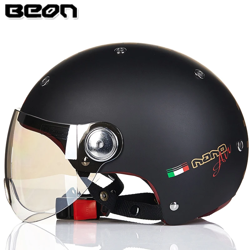 BEON мотоциклетный шлем Chopper 3/4 с открытым лицом винтажный шлем Moto Casque Casco Capacete для мужчин и женщин скутер мотоциклетный шлем - Цвет: a1