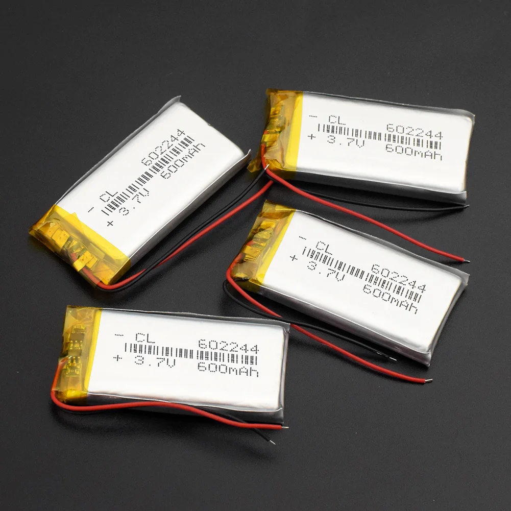 1/2/4 Pcs/lot 602244 Mini Lithium Batteries 3.7v 600mah Li-polymer Cell Replacement High Quality MP3 MP4 DVD PDA GPS Bateria