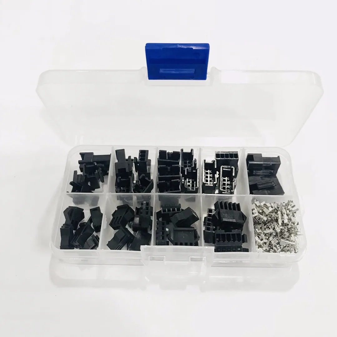

200pcs JST-2.54mm Male/Female Housing Connectors 2/3/4/5 Pin Pin Jumper Header Housing Wire Connector Kit Black