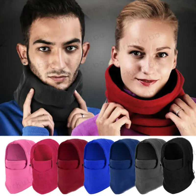 

Men Women Winter Fleece Hats Thick Warm Snow Cap Face Mask Cycling Hat Outdoor Windproof Motorcycle Protective Gears Face Mask