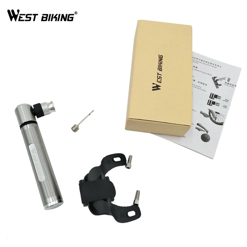 West biking насос на насосы для велосипеда мячей велосипед ручной мини шины иглы