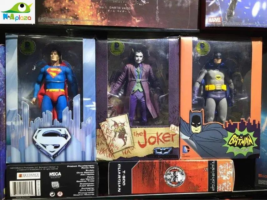 Cartoon Super man Batman Joker joint Movable PVC Action Figure Collection Model Kids Toy Doll 18cm In Box Gift for Boy
