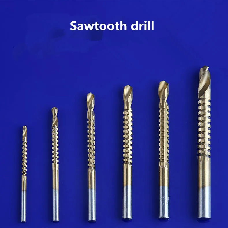 6pcs/set High speed steel twist drill set Rotary drill Trenching jagged