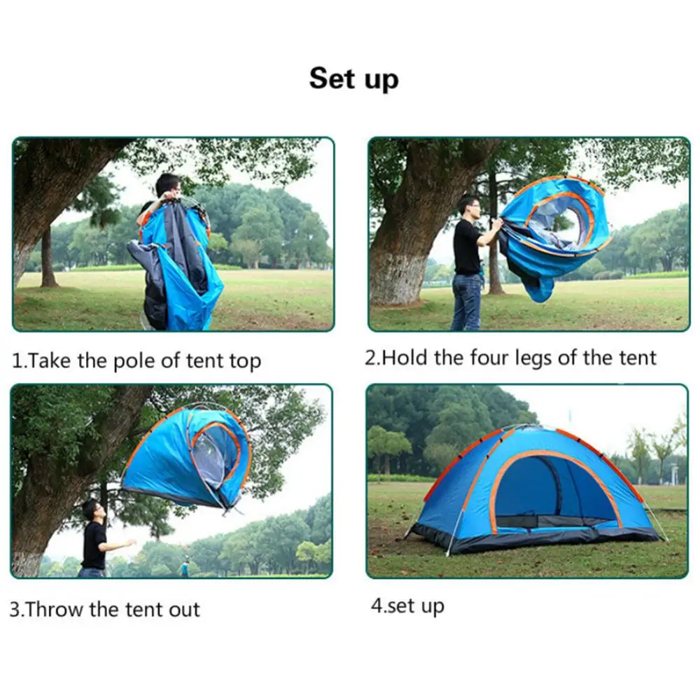 

Durable Pyramid Tent Folding Tent Camping Tent Oxford Cloth 3 Persons Mosquito Net Hunting