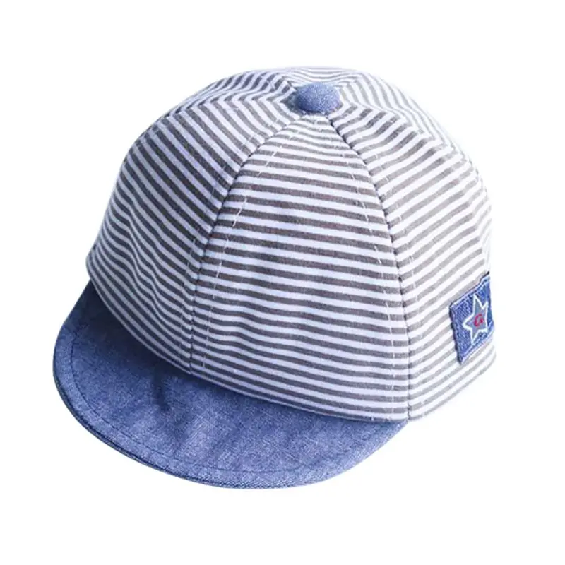 6 18M Summer Cute Baby Striped Hat Cotton Blend Baby Boy Cap Adjustable