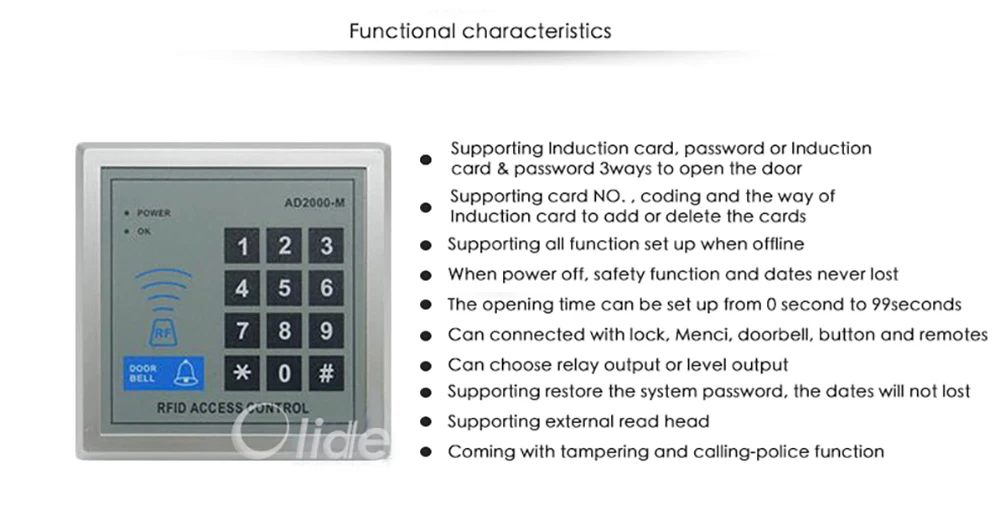 RFID Card Reader Access Keypad AD2000-M5