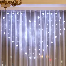 Светодиодный светильник-гирлянда в виде сердца для влюбленных, занавес, вечерние, свадебные, сказочные, наружные, садовые украшения, светодиодный, гирлянды#007