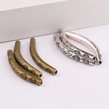 

reidgaller 20pcs antique bronze+antique silver jewelry findings tubes diy spacer bead connector for bracelet making