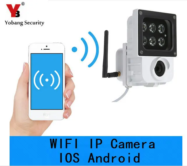 

Yobang Security 720P WIFI Wireless Outdoor DVR Security IP Camera 6 WHITE LED Light Lamp with TF Card Slot Video Recordin camera