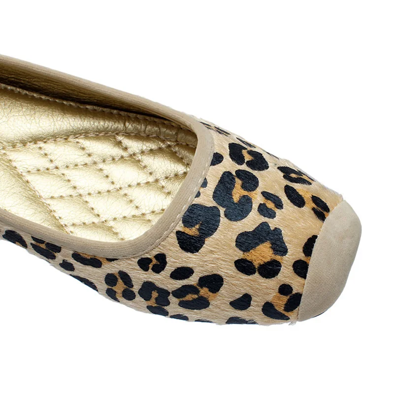 BEYARNE/Роскошные брендовые туфли с леопардовым принтом; женские плоские квадртаные носки; Лоферы без застежки; женская обувь; японская мода; большие размеры; женская обувь