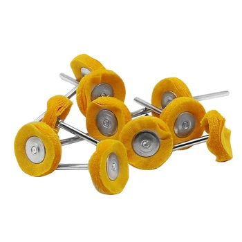 

10pcs Polishing Wheel Leaf Shank Round Cotton Cloth Polishing Grinding Wheel