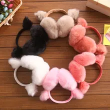 Новинка года; модные зимние наушники с кроликом для женщин; теплые меховые наушники; теплые зимние наушники; подарки для девочек и женщин