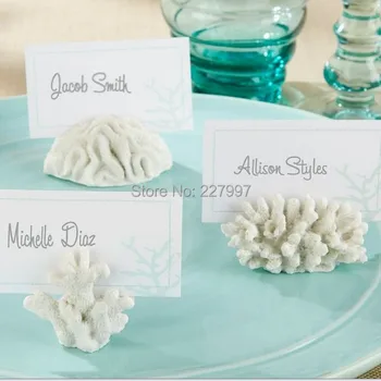 

Wholesale "Seven Seas" Coral Place Card Photo Holder 150PCS/LOT wedding party photo frame Free Shipping