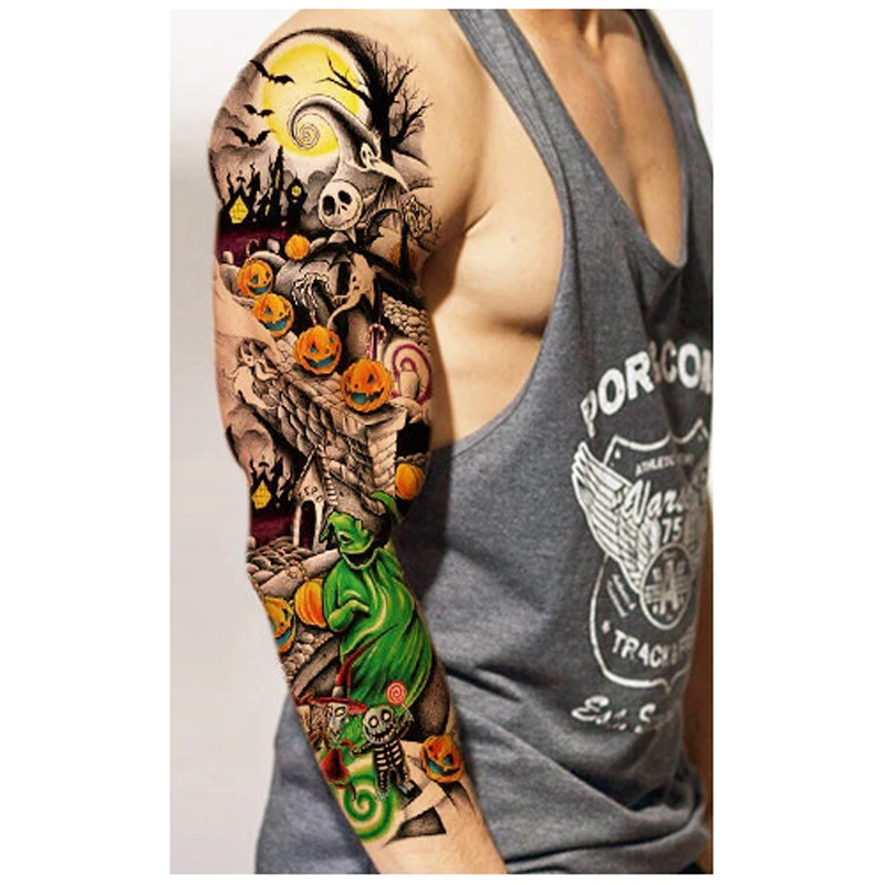 5PC Waterproof Temporary Tattoo Sleeve Designs Full Arm Tattoos For