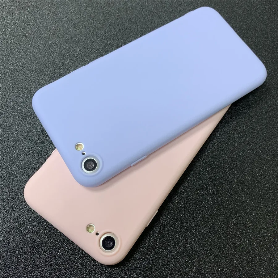

Candy Color Phone Case For iPhone 7 Case 6 6s 8 Plus 5 5s SE Solid Color Soft Matte TPU Back Cover For iPhone X Case XR XS MAX