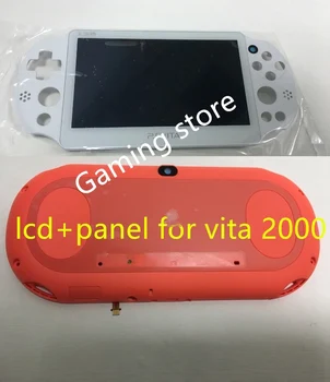

original new for ps vita for psvita psv 2000 lcd display screen assembled white + back panel cover red + screen protector