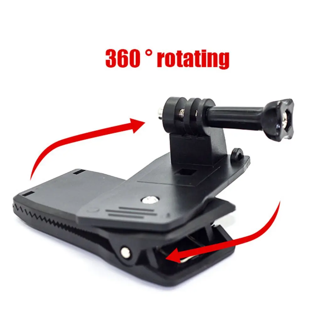 

360 Degree Rotary Backpack Hat Clip Clamp Mount for Gopro Hero 5 3 4 Session SJCAM SJ4000 For Go Pro Accessory