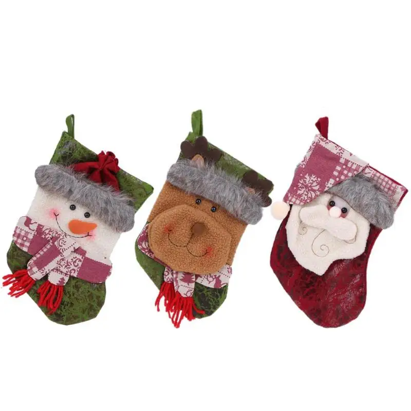 

Colorful Mini Christmas Stocking / Socks Candy Gift Bag Christmas Gift Bag Navidad Storage Bags Christmas Decoration non-woven