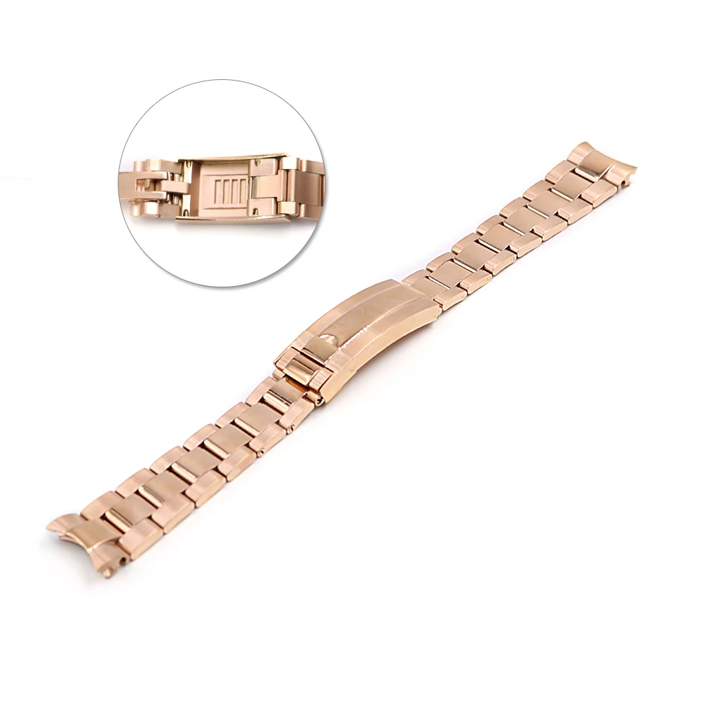 CARLYWET 20mm Solid Curved End Screw Links New Style Glide Lock Clasp Steel Watch Band Bracelet For OYSTER Style SUBMARINER