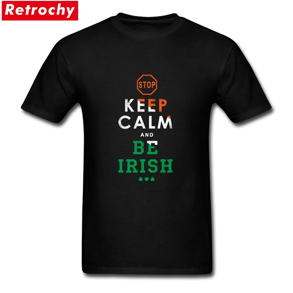 Стандартная футболка с надписью KEEP CALM and Be ирландские простая хлопковая