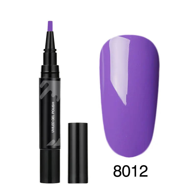 LKE 3 Step Nail Gel Art Semi Permanent UV Hybrid Nail Gel Polish Nail Varnish Brush Pen Soak Off 10 seconds fast drying - Цвет: 8012 Color