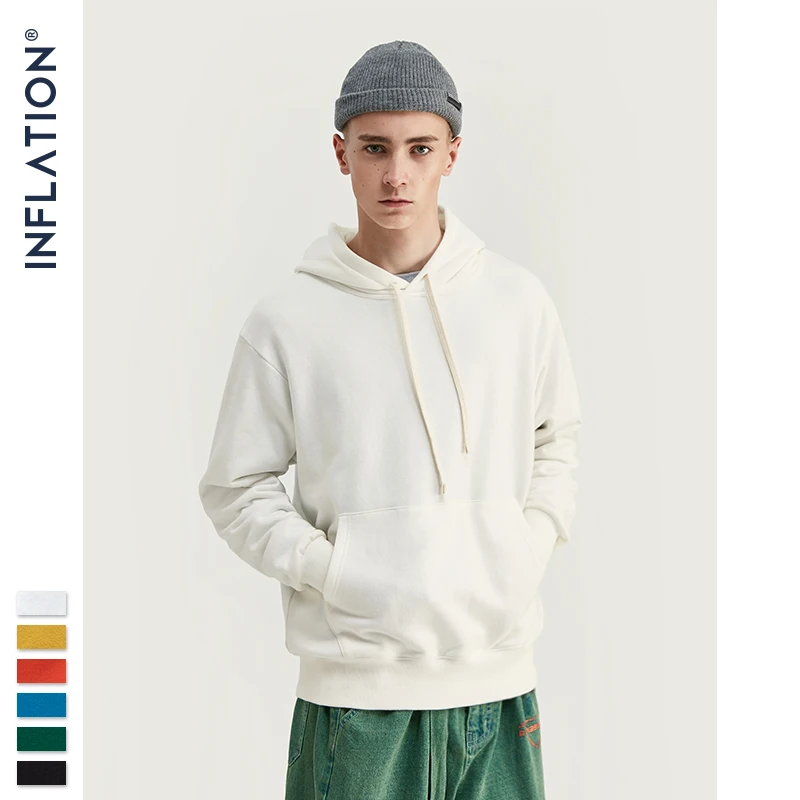 INFLATION Men Streetwear Solid Hoodies Men Hoodies Sweatshirts 2020 AW Fashion Style Cotton Men Hoodies 9602W INFLATION Men Streetwear Solid Hoodies Men Hoodies Sweatshirts 2020 AW Fashion Style Cotton Men Hoodies 9602W