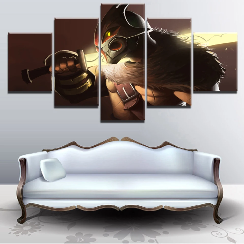 Canvas HD Prints Pictures Wall Art 5 Pieces DotA Painting Game Role Home Decoration Creative Modula
