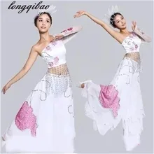 Новые женские(взрослые/девушки) Современные Молодежные современные танцевальные белые танцевальные платья для выступлений B756