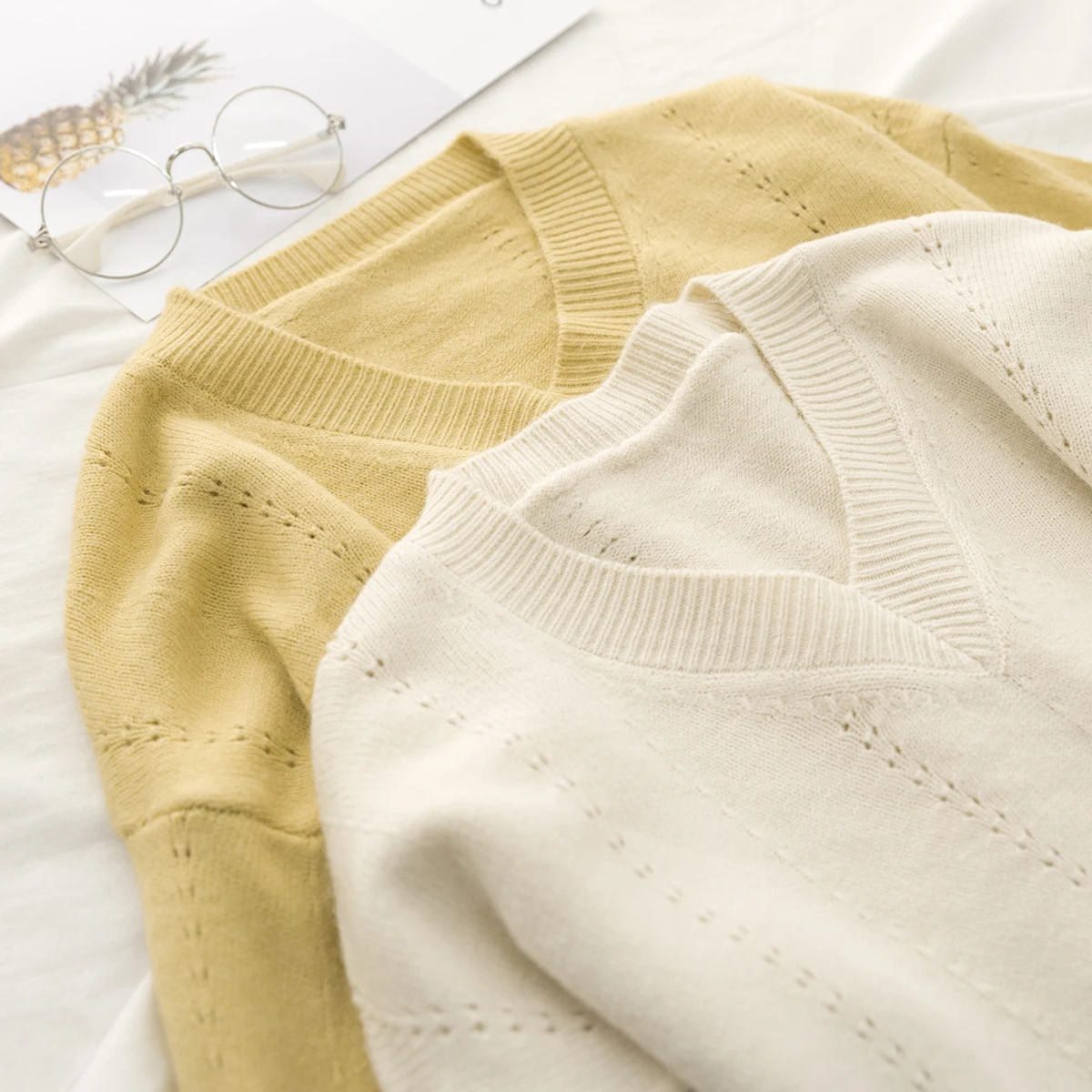 Tops Maglia Delle Giallo Signora Della Coat Elegante Caldo Yellow I6Y7ygbfv